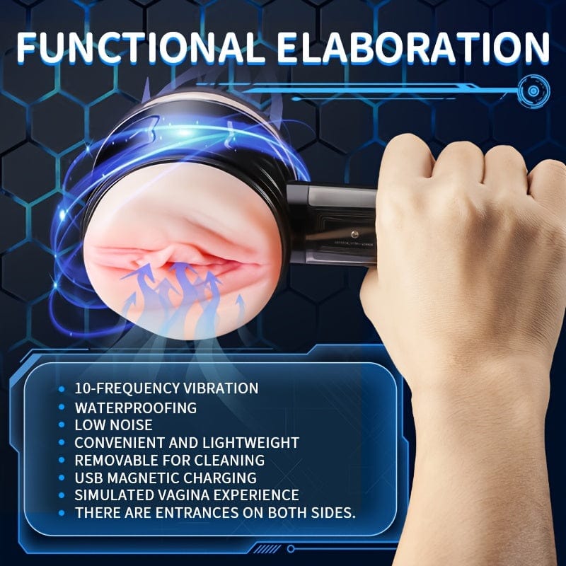 Lurevibe - Male Masturbator Handheld Fully Automatic Intelligent Frequency Conversion Masturbation Cup - Lurevibe