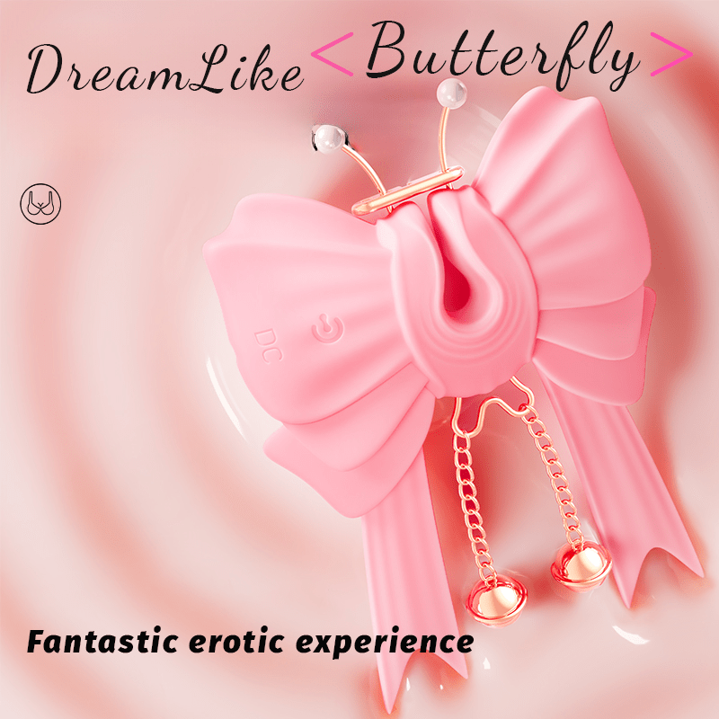 Pink Bowknot Vibrating Nipple Clamps App Control - Lurevibe