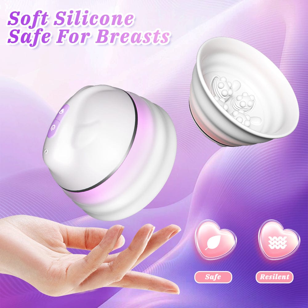 Angel 5 Vacuum Suction 10 Vibration Breast Massagers With Remote - Lurevibe