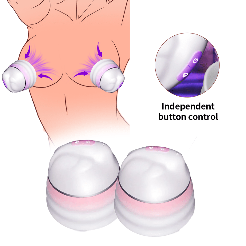 Angel 5 Vacuum Suction 10 Vibration Breast Massagers With Remote - Lurevibe