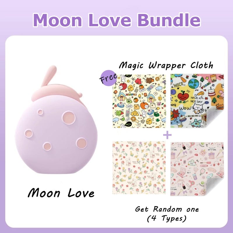 Moon Love Rabbit 2 in 1 Suction Egg Clitoral G Spot Vibrator Set - Lurevibe