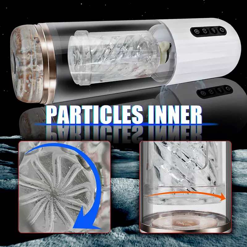Lurevibe - 10-Frequency Rotating 10-Frequency Retractable Male Masturbator - Lurevibe