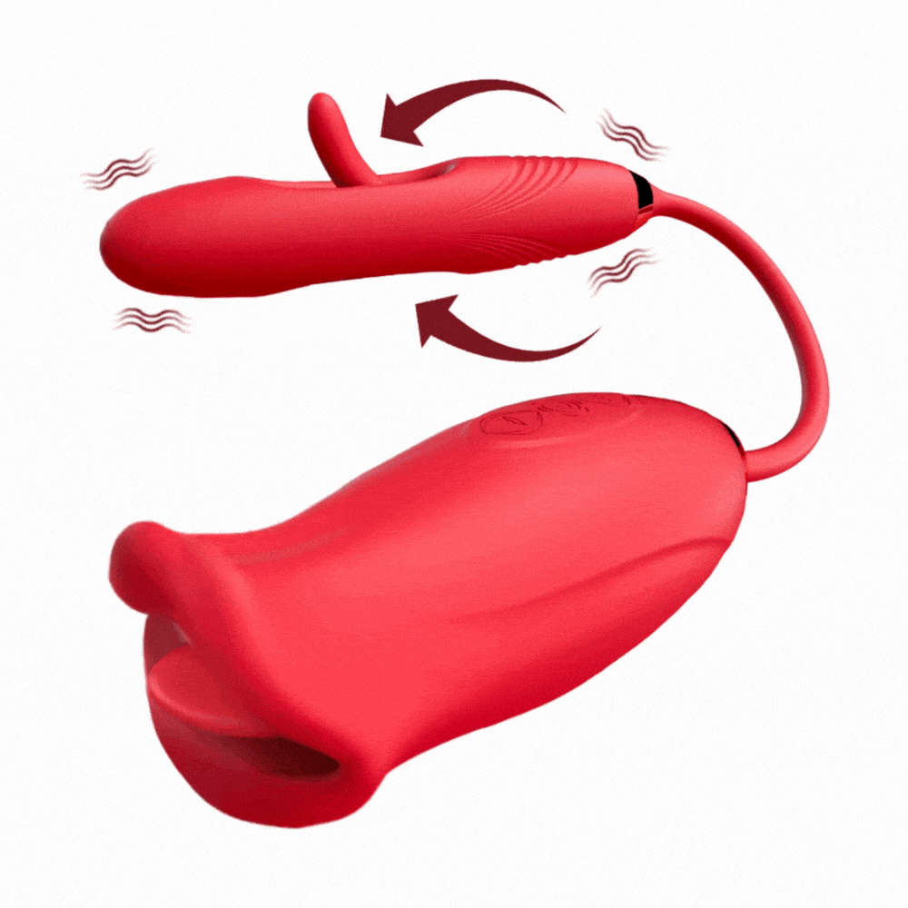 Lurevibe - Rose Muncher Tongue Suction Patting Dildo Vibrator Lurevibe - Rose Muncher Tongue Suction Patting Dildo Vibrator