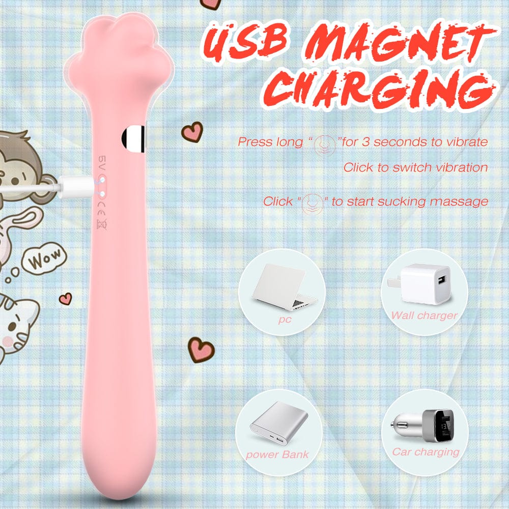 Cute Cat Paw 7 Flapping Clitoral G Spot Vibrator - Lurevibe