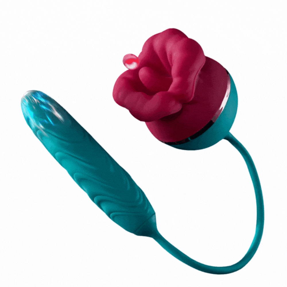 Lurevibe - Big Mouth Rose shaped Vibrator Tongue G Spot Dildo Lurevibe - Big Mouth Rose shaped Vibrator Tongue G Spot Dildo