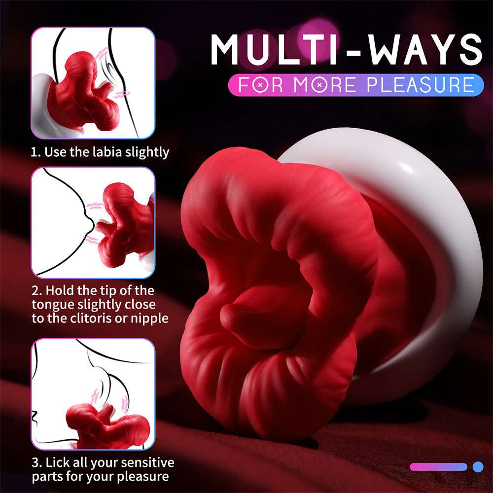 Lurevibe - Big Mouth Upgraded Tongue Licking Vibrator for Women with 8 Vibrating Tongue Licking Modes - Lurevibe
