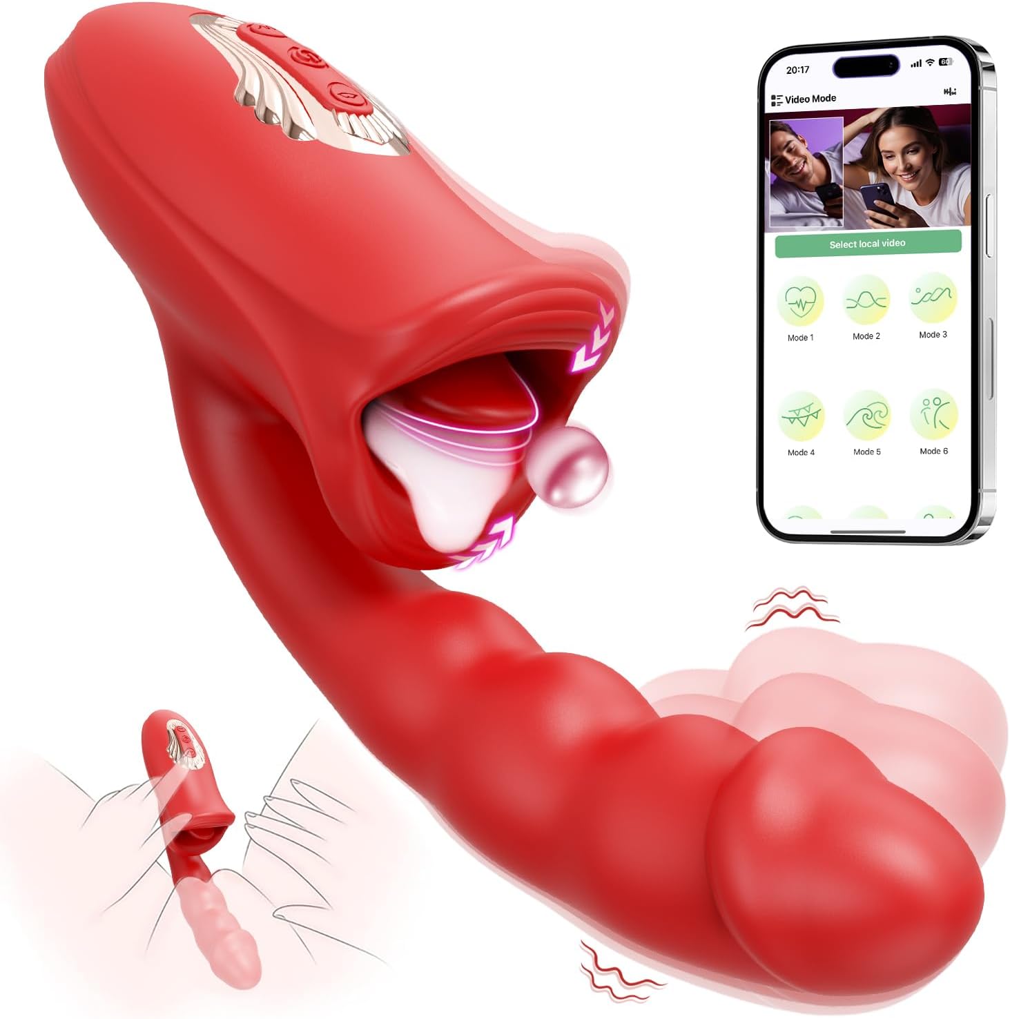 5-in-1 Rose Muncher G Spot Realistic Dildo Vibrator APP control for Women Sex Toys - Lurevibe