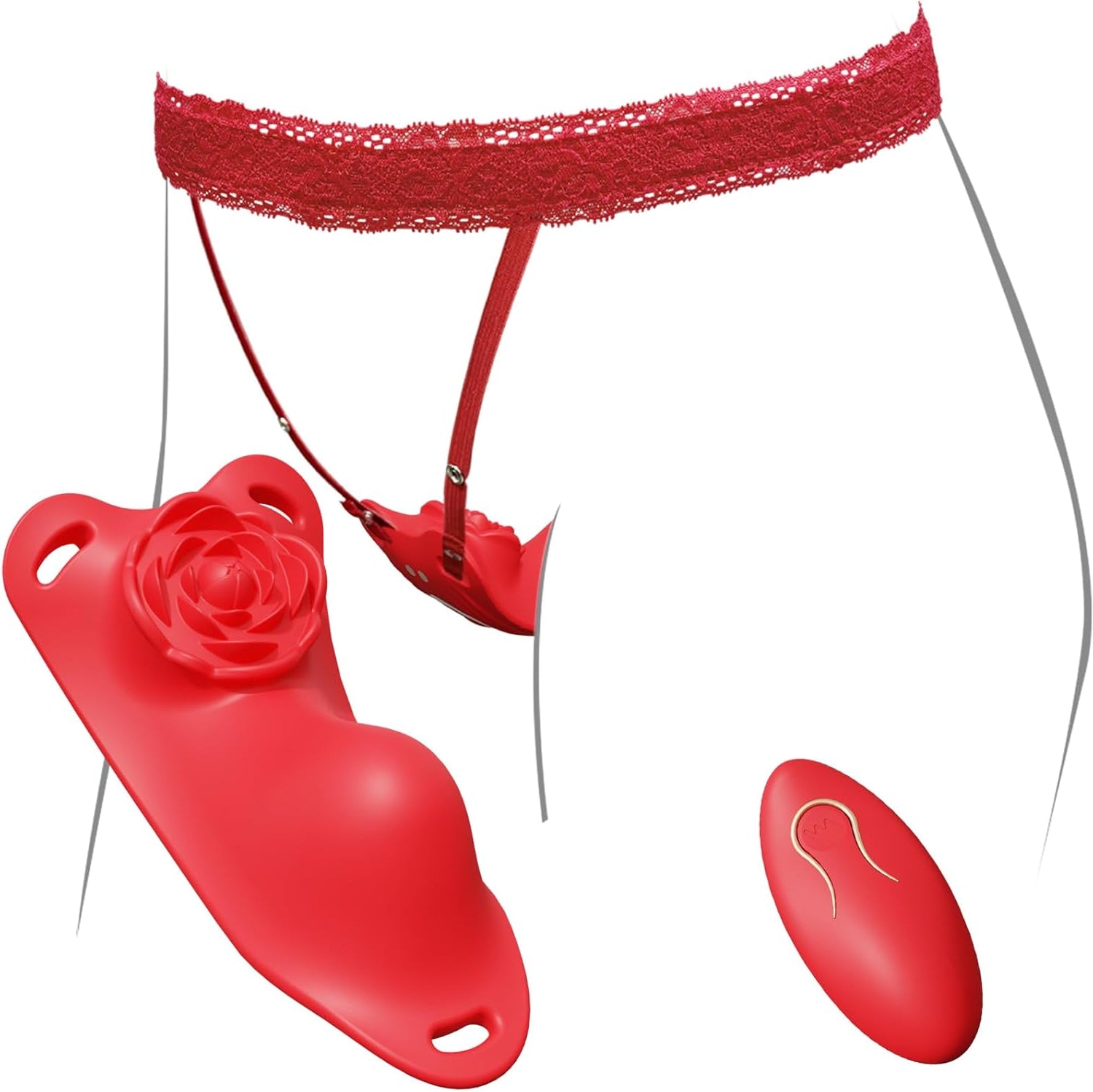 Rose Wearalbe Clitoral Massage Vibrator with Panty & Remote Control Lurevibe Rose Wearalbe Clitoral Massage Vibrator with Panty & Remote Control Lurevibe