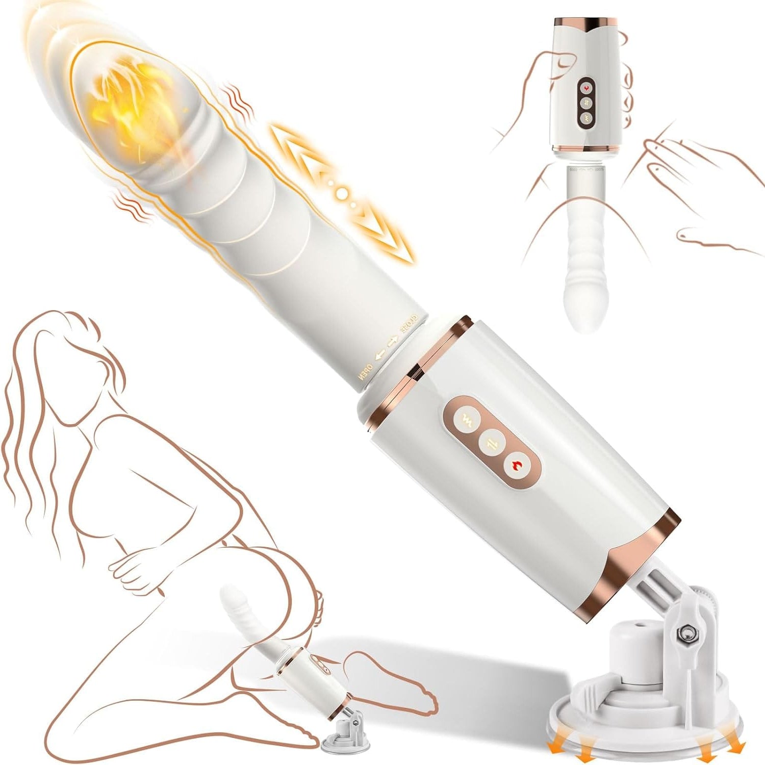 Honey 7 Thrusting Heating Sex Machine Vibrator with Sucker - Lurevibe