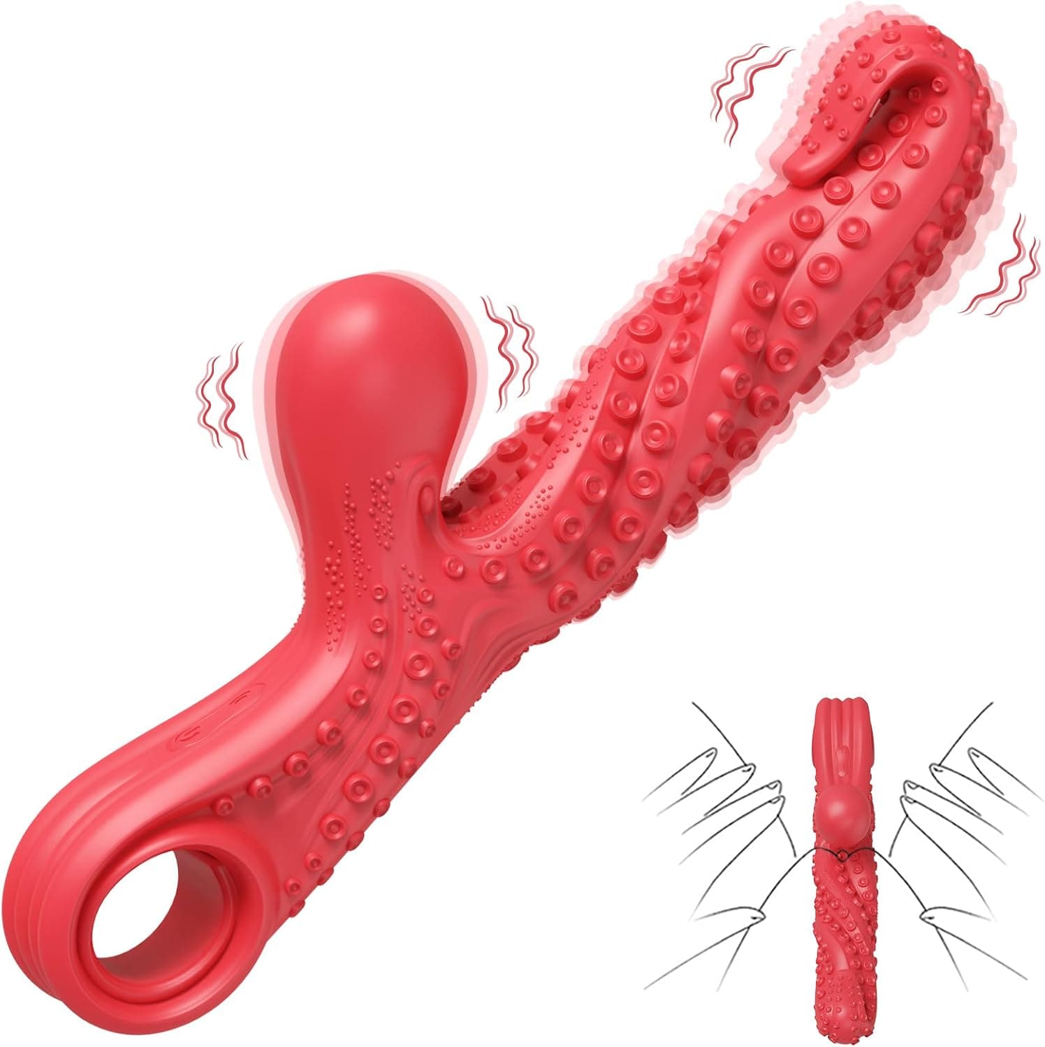 Octopus Tentacle Vibrating G-Spot Vibrator With Pull Ring - Lurevibe