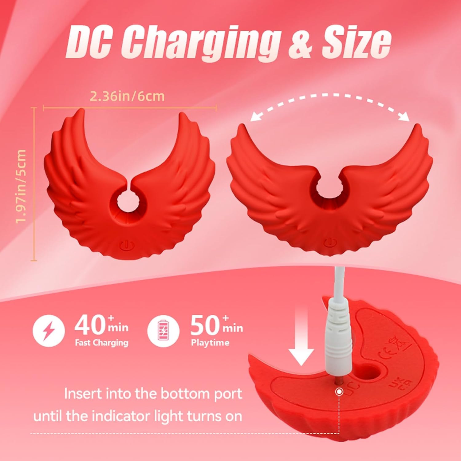 BDSM Angel Wings Vibrating Nipple Clamps with Remote Control - Lurevibe