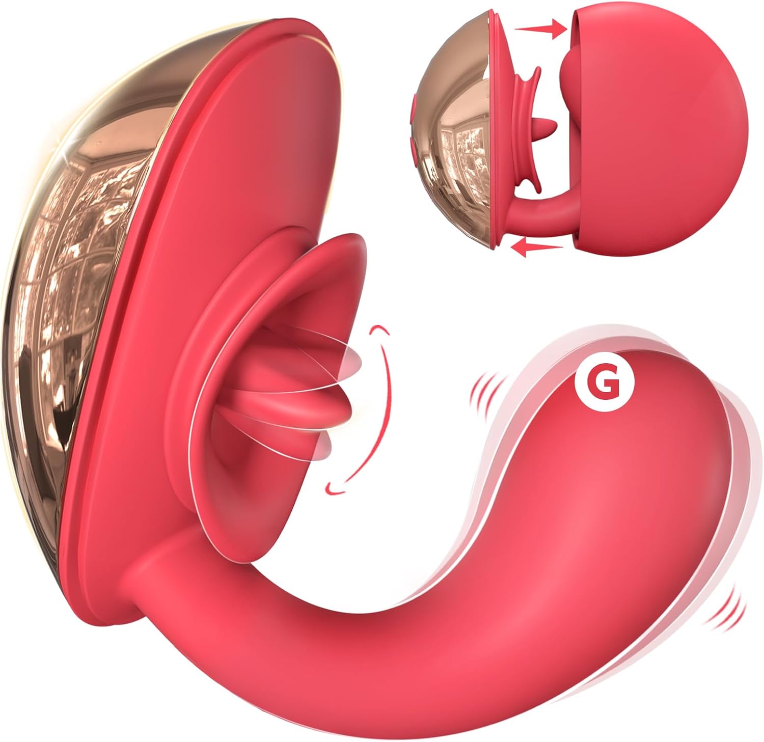 Flirting Vibrating Egg Dual Function Stimulation Vibration Licking Clitoral Big mouth - Lurevibe