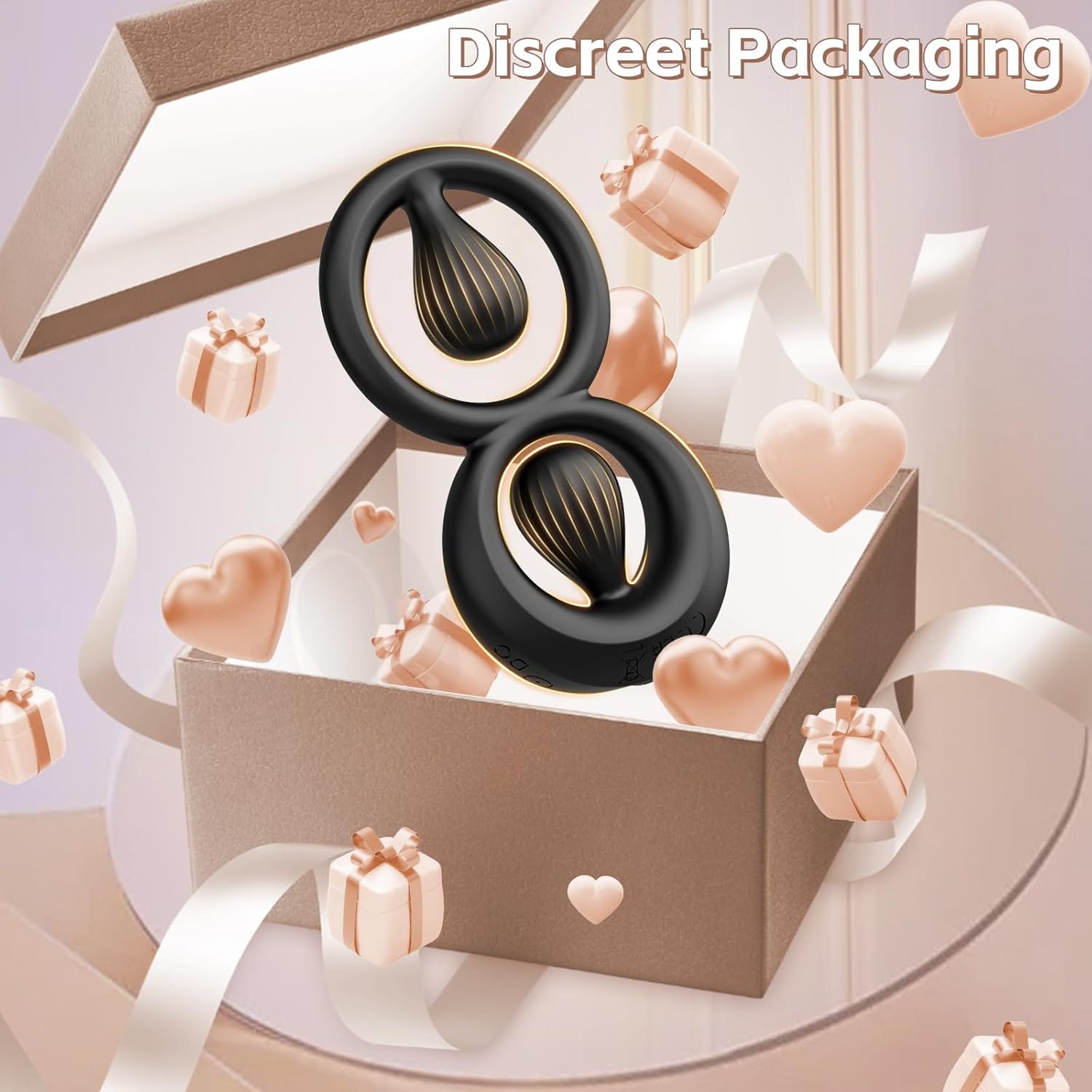 Vibrating Dual Cock Ring with Adjustable Beads - Lurevibe
