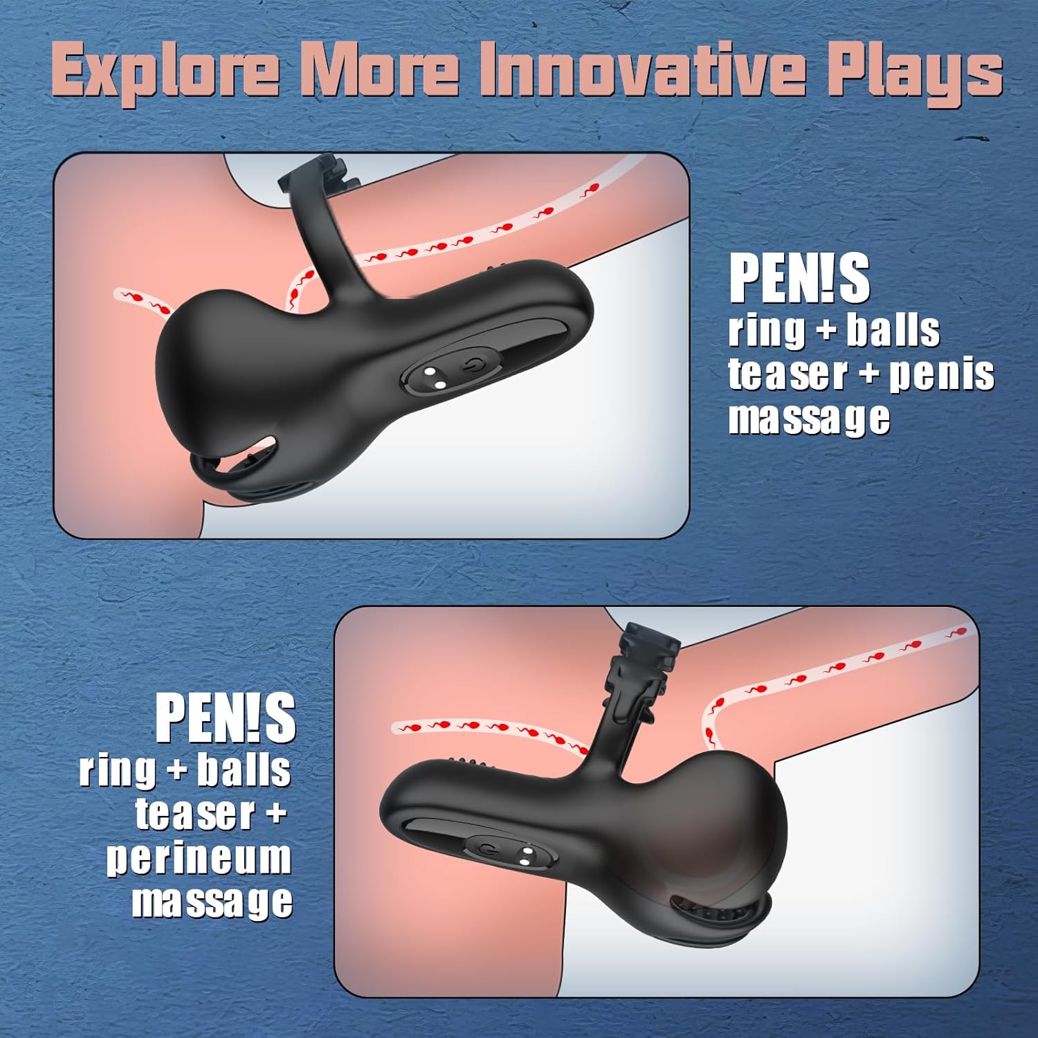 3 In 1 Vibrating Adjustable Penis Ring Vibrator - Lurevibe