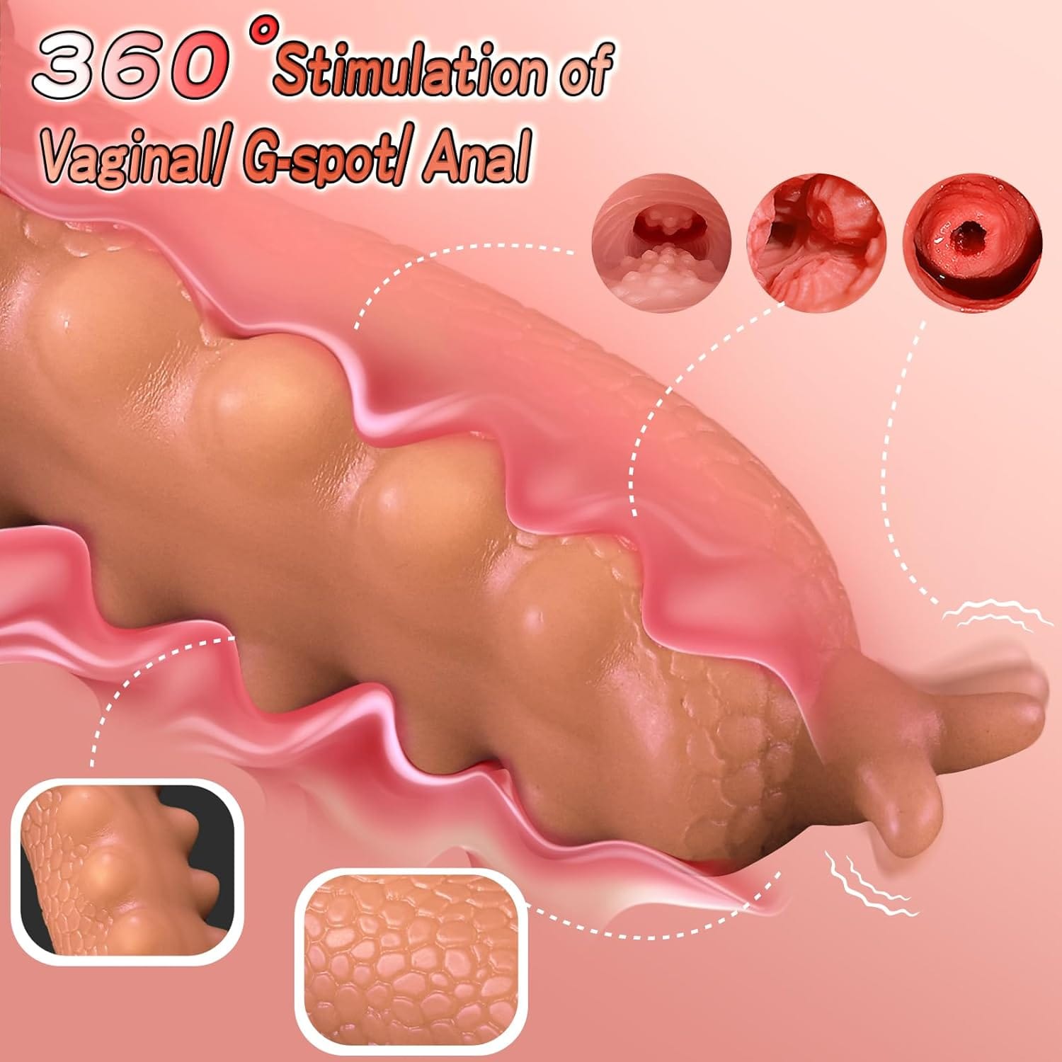 9.06in Thrusting Monster Snail Dildo Vibrator with 3 Thrusting & 9 Vibrating Modes - Lurevibe