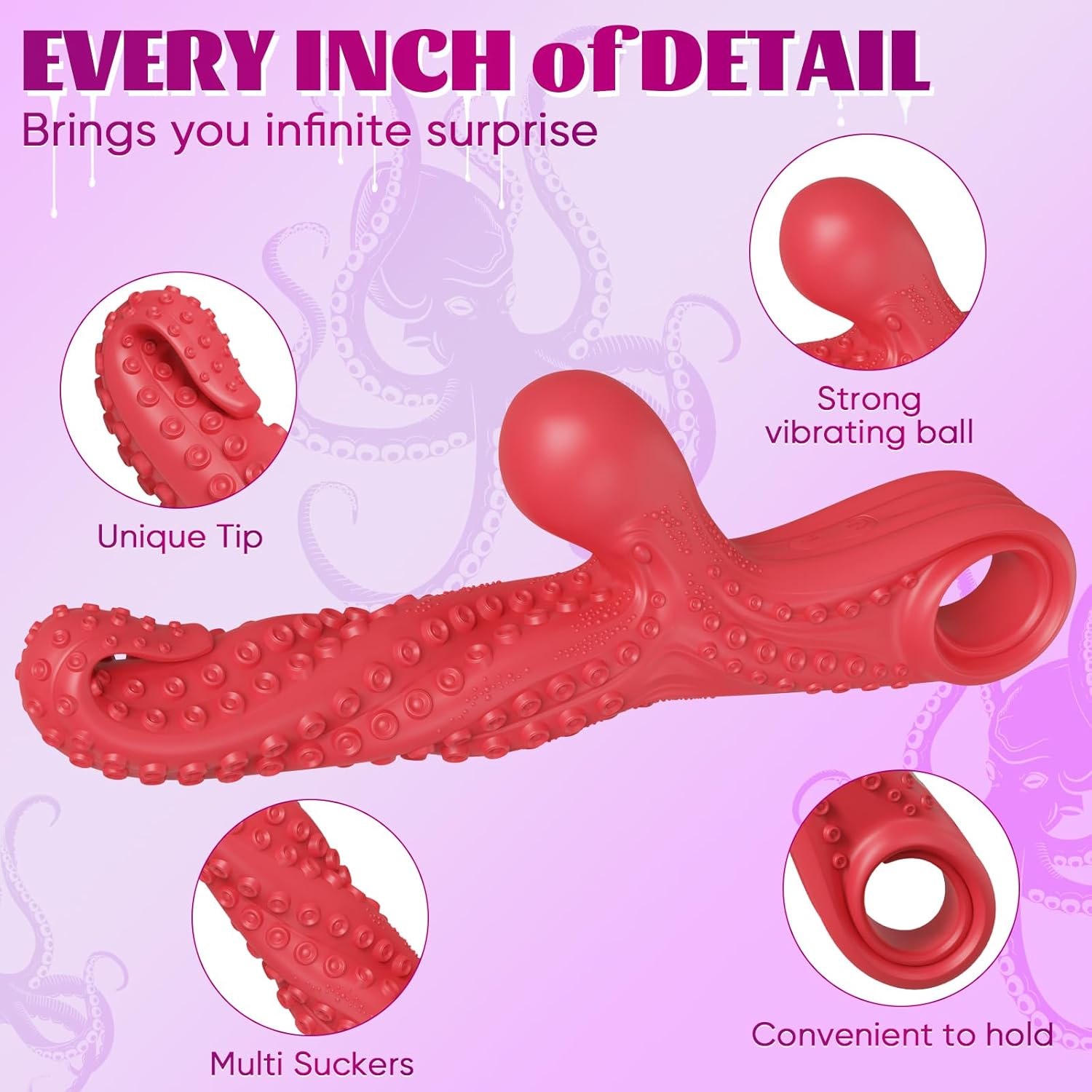 Octopus Tentacle Vibrating G-Spot Vibrator With Pull Ring - Lurevibe