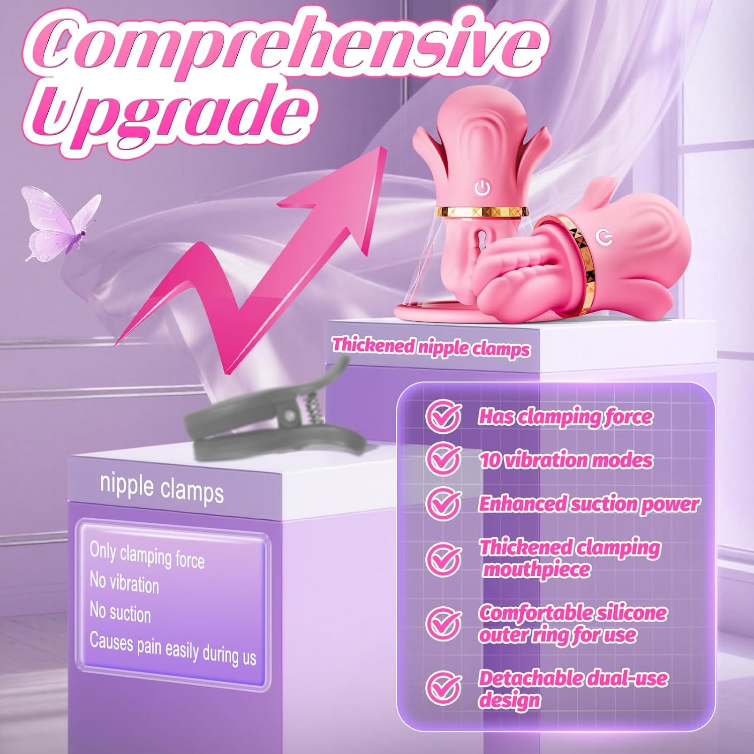 Hand - Pinch Breast Nipple Clamp Massager - Lurevibe
