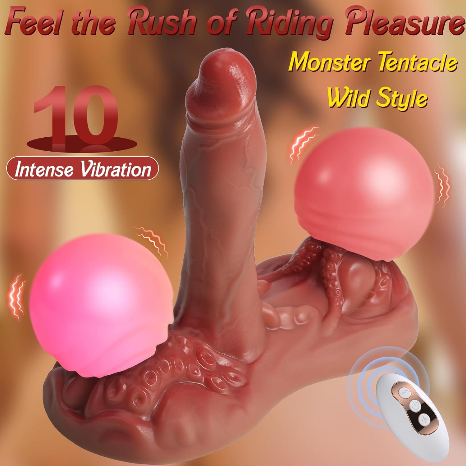 4 in 1 Sit and Ride Monster Dildo Vibrator with Remote Control - Lurevibe