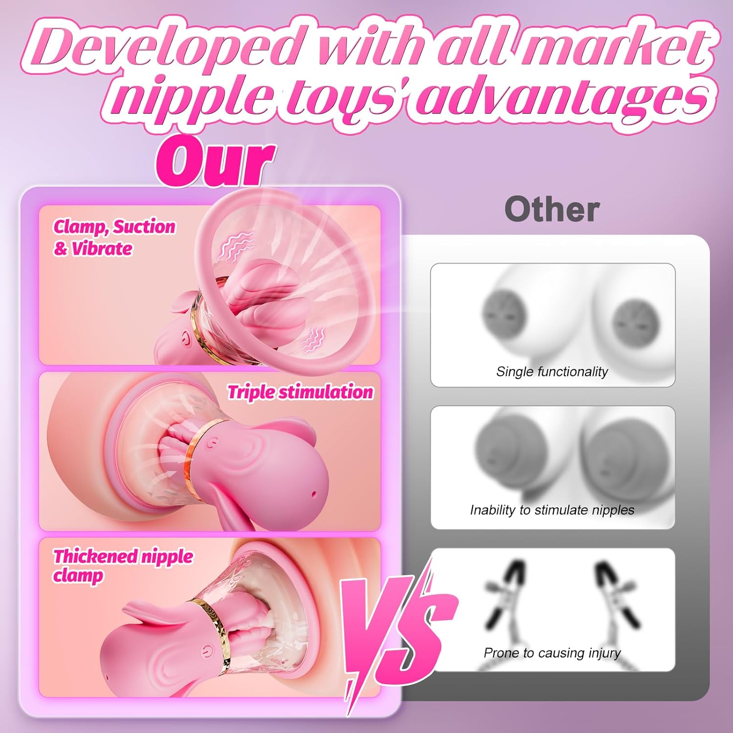 Hand - Pinch Breast Nipple Clamp Massager - Lurevibe