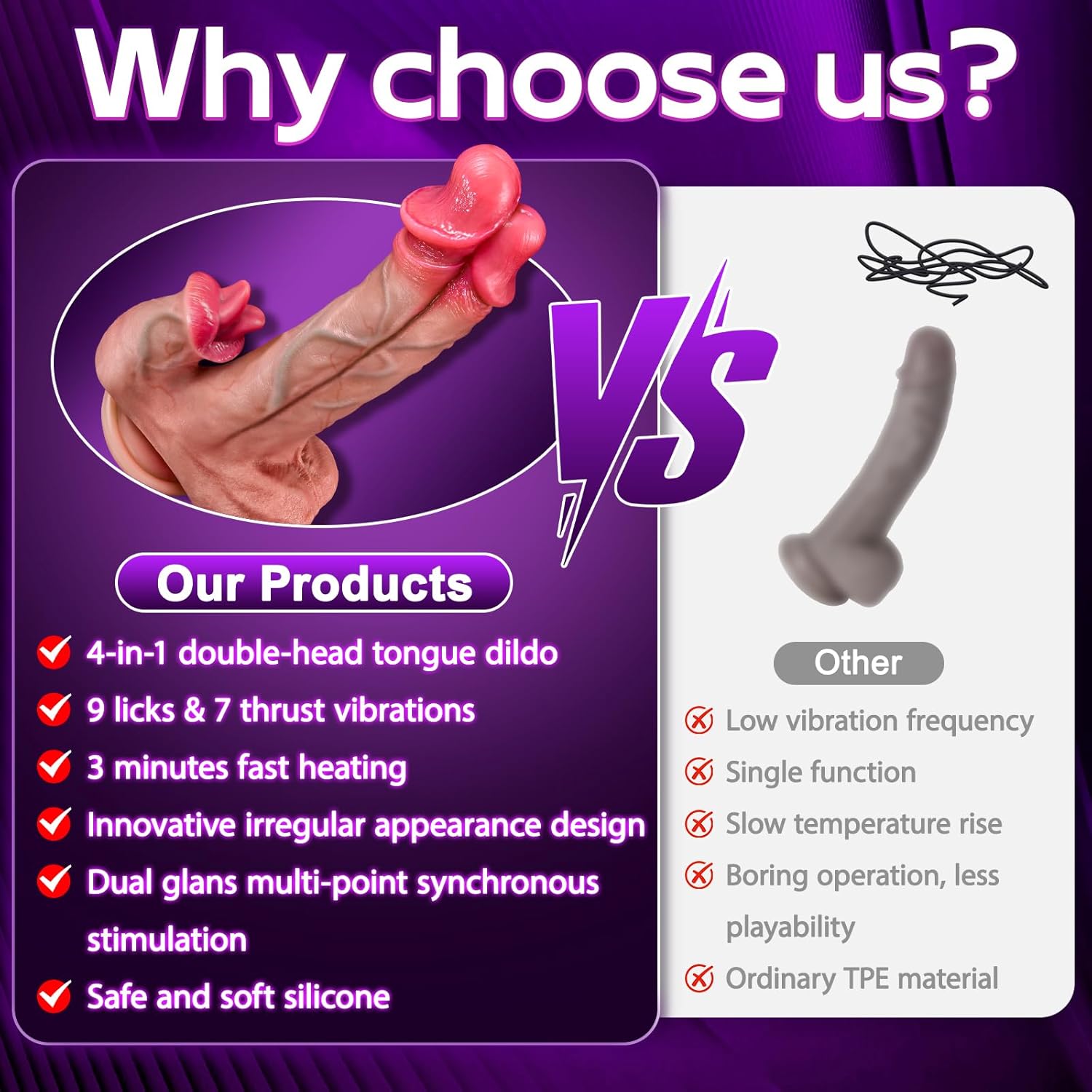 Realistic Thrusting Dildo Vibrator - Silicone Double Eaded Dildos Vibrators