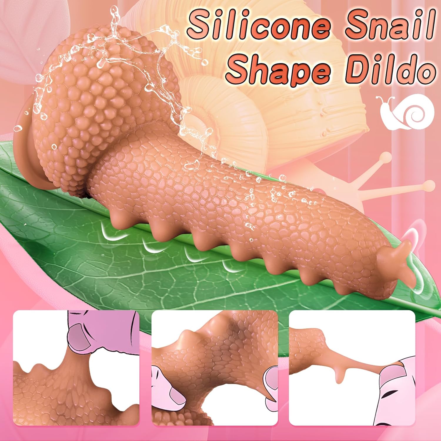 9.06in Thrusting Monster Snail Dildo Vibrator with 3 Thrusting & 9 Vibrating Modes - Lurevibe