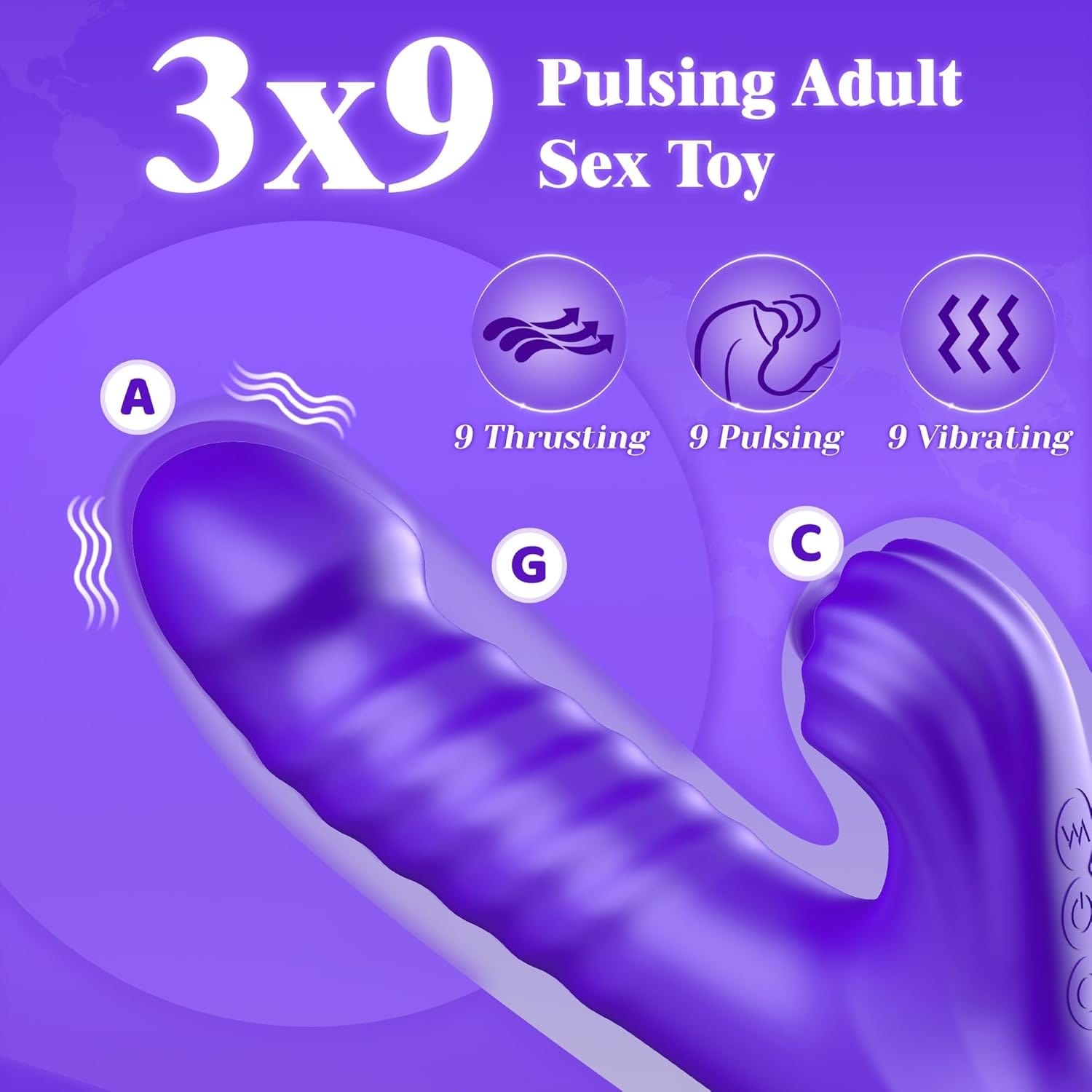 APP-Controlled 9 Pulsing Thrusting Rabbit G Spot Vibrator - Lurevibe