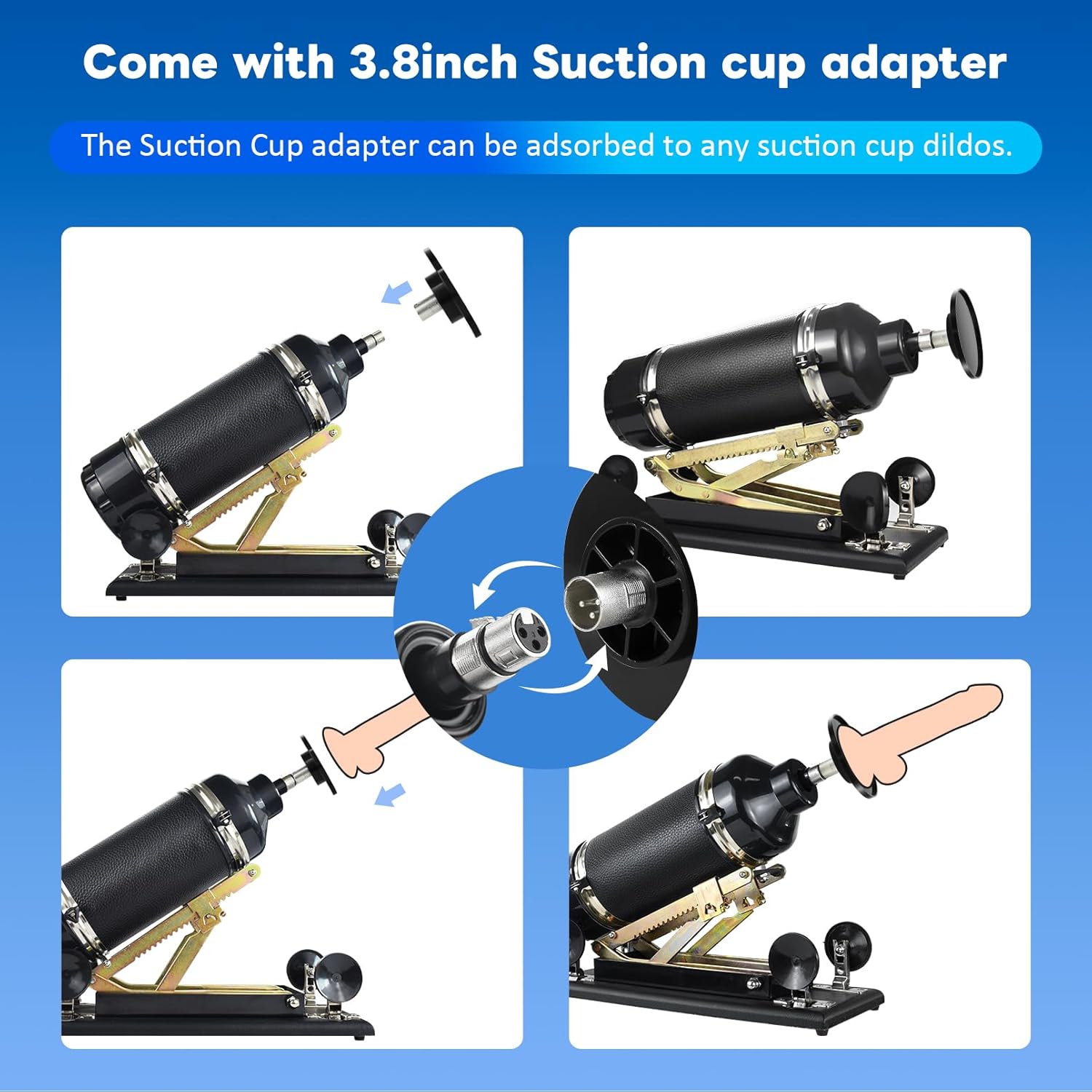 Automatic Sex Machine with 3.8inch Suction Cup Adapter and Dildo Attachments - Lurevibe