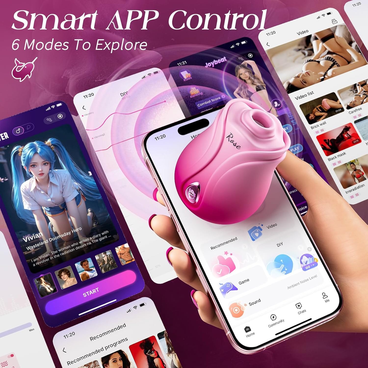 Rose Toy Nipple Clitoral Sucker Vibrators With APP Control - Lurevibe