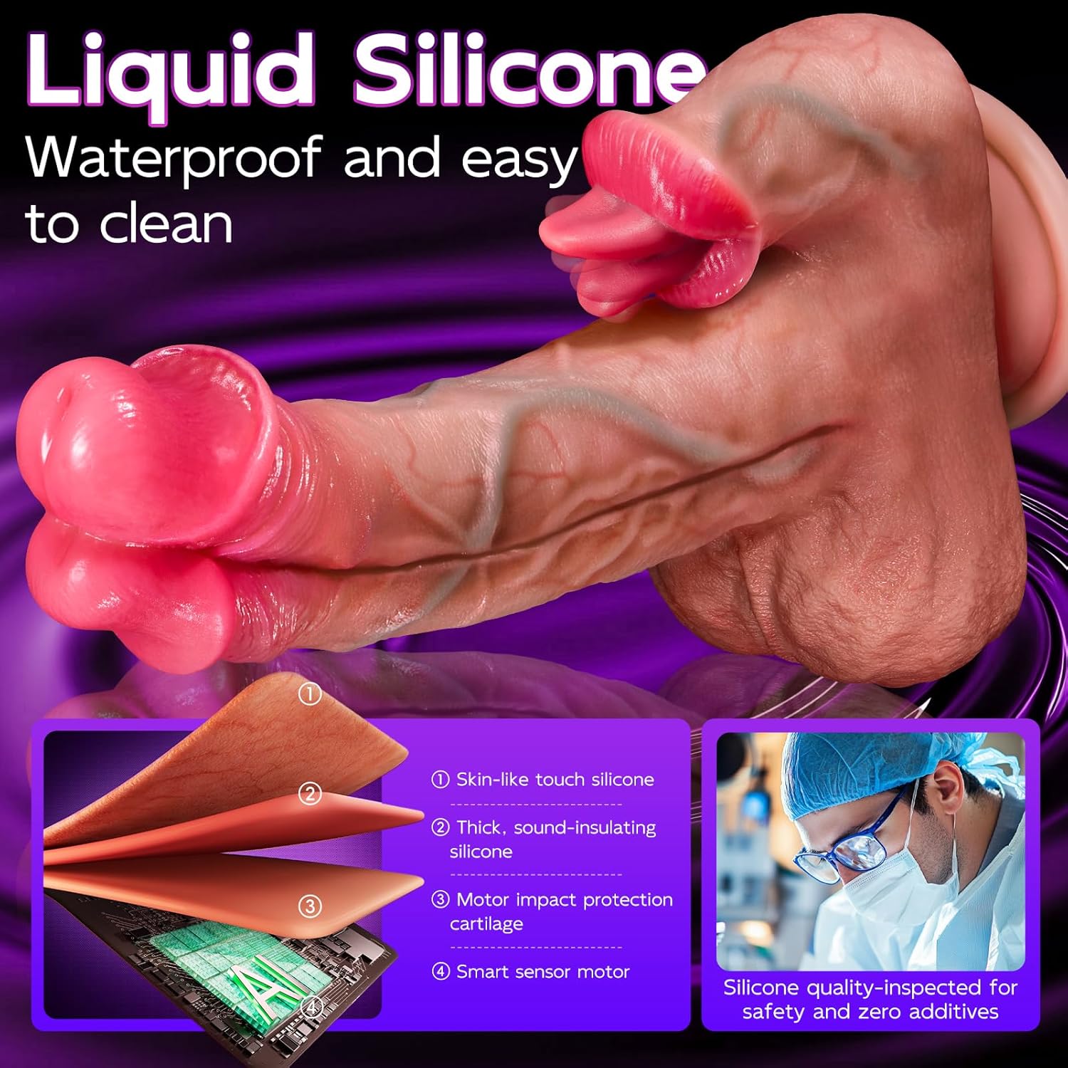 Realistic Thrusting Dildo Vibrator - Silicone Double Eaded Dildos Vibrators