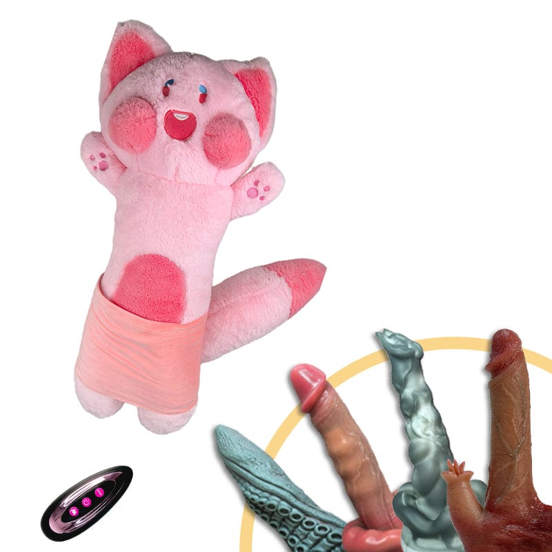 Plush Dildo Machine Thrusting Licking Dildo Machine Sex Toy With Remote Control - Lurevibe