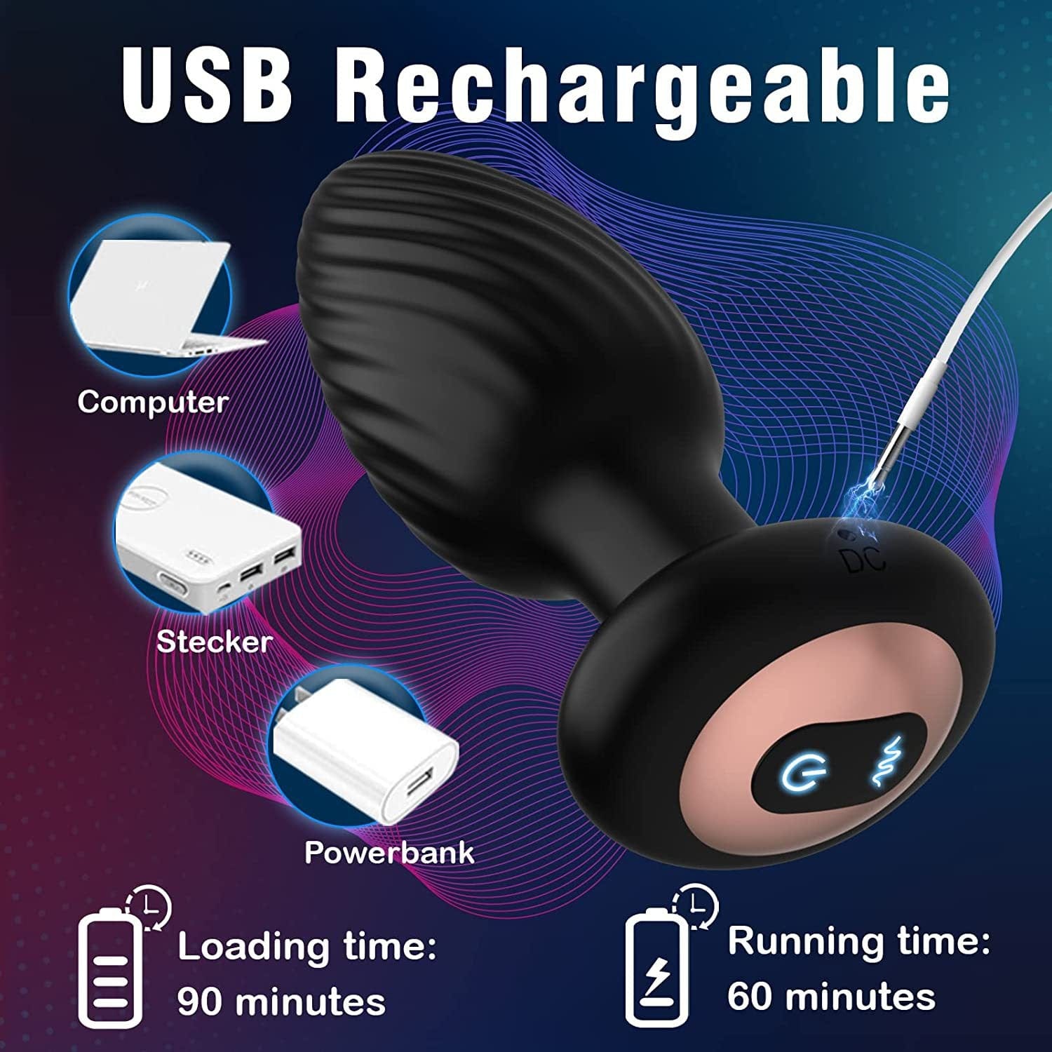 Noah - Wireless Remote Control Rotating & Vibrating Male Prostate Massager - Lurevibe