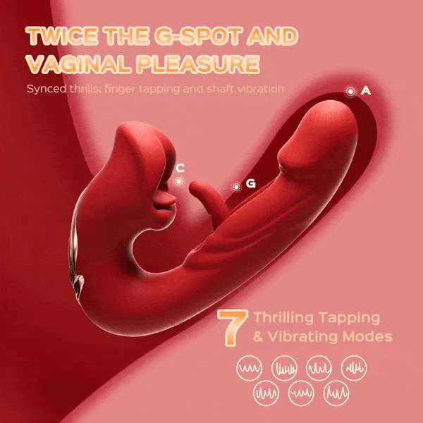 Rose Muncher Tapping G-Spot Vibrator Tongue Clitoral Stimulator - Lurevibe