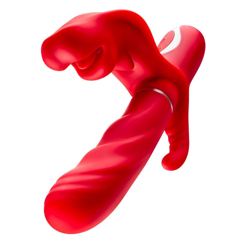 Rose Muncher 3 In 1 Mouth Biting Clitoris G Spot Thrusting Vibrator - Lurevibe