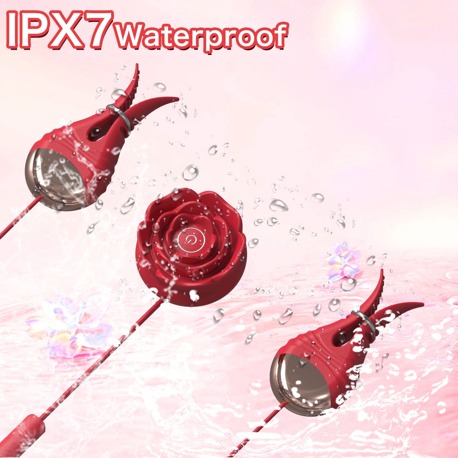 Rose-shaped 10 Vibration Nipple Clamps Set