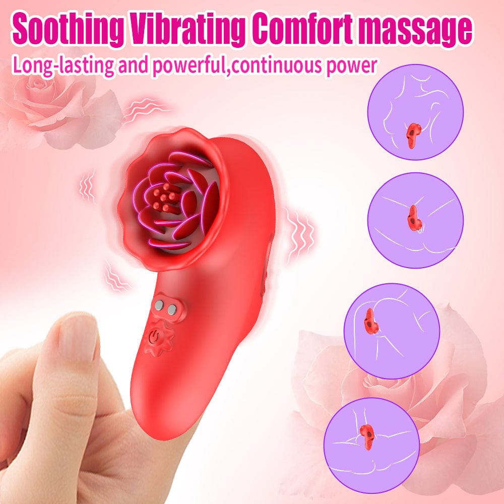 Rose Finger Vibrator G Spot Clitoral Stimulator for Couple Flirting - Lurevibe