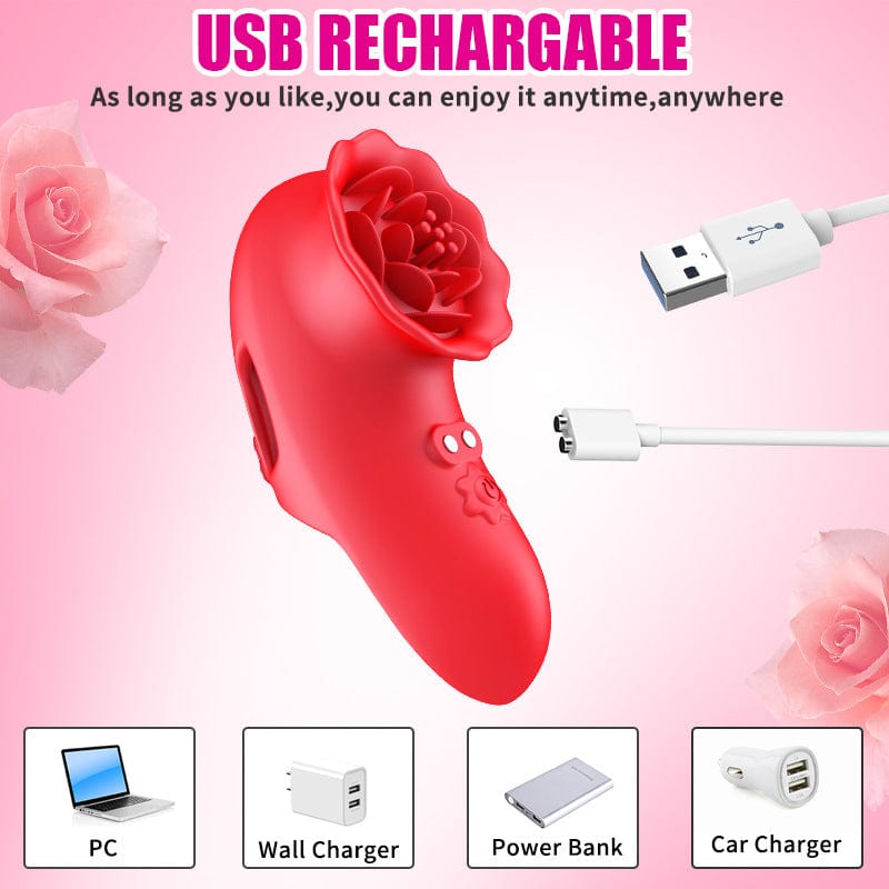 Rose Finger Vibrator G Spot Clitoral Stimulator for Couple Flirting - Lurevibe