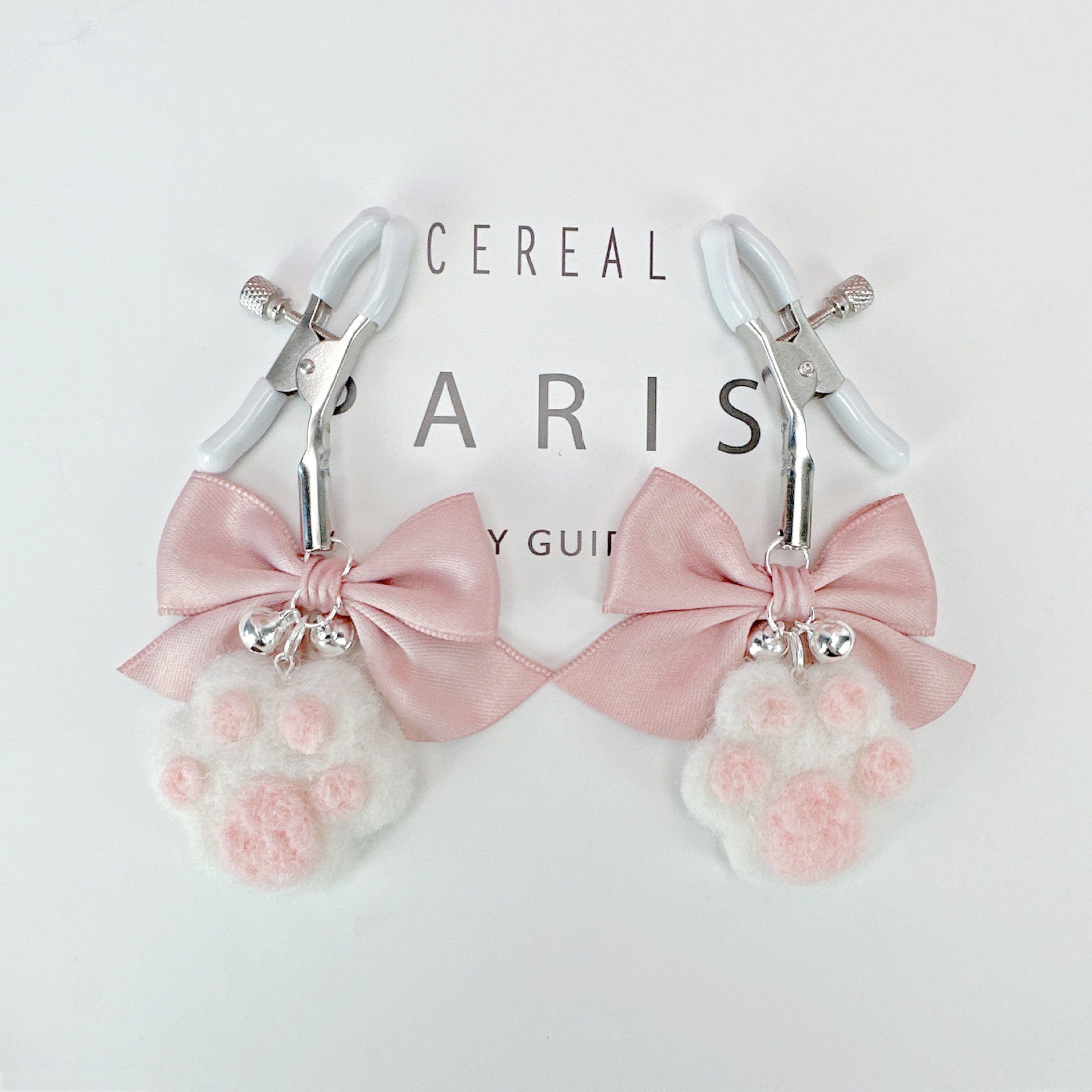 Cute Bow Plush Cat Claw Nipple Clamps With Bells