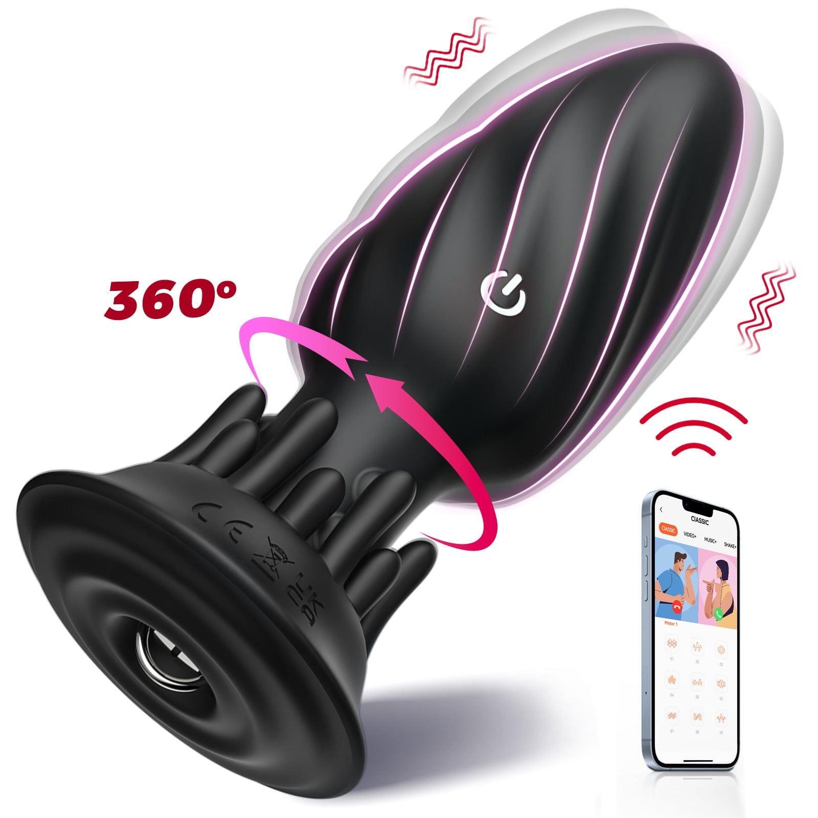 APP - Gesteuerter rotierender Analplug 9 Modi Wasserdicht Leise Lurevibe APP - Gesteuerter rotierender Analplug 9 Modi Wasserdicht Leise Lurevibe