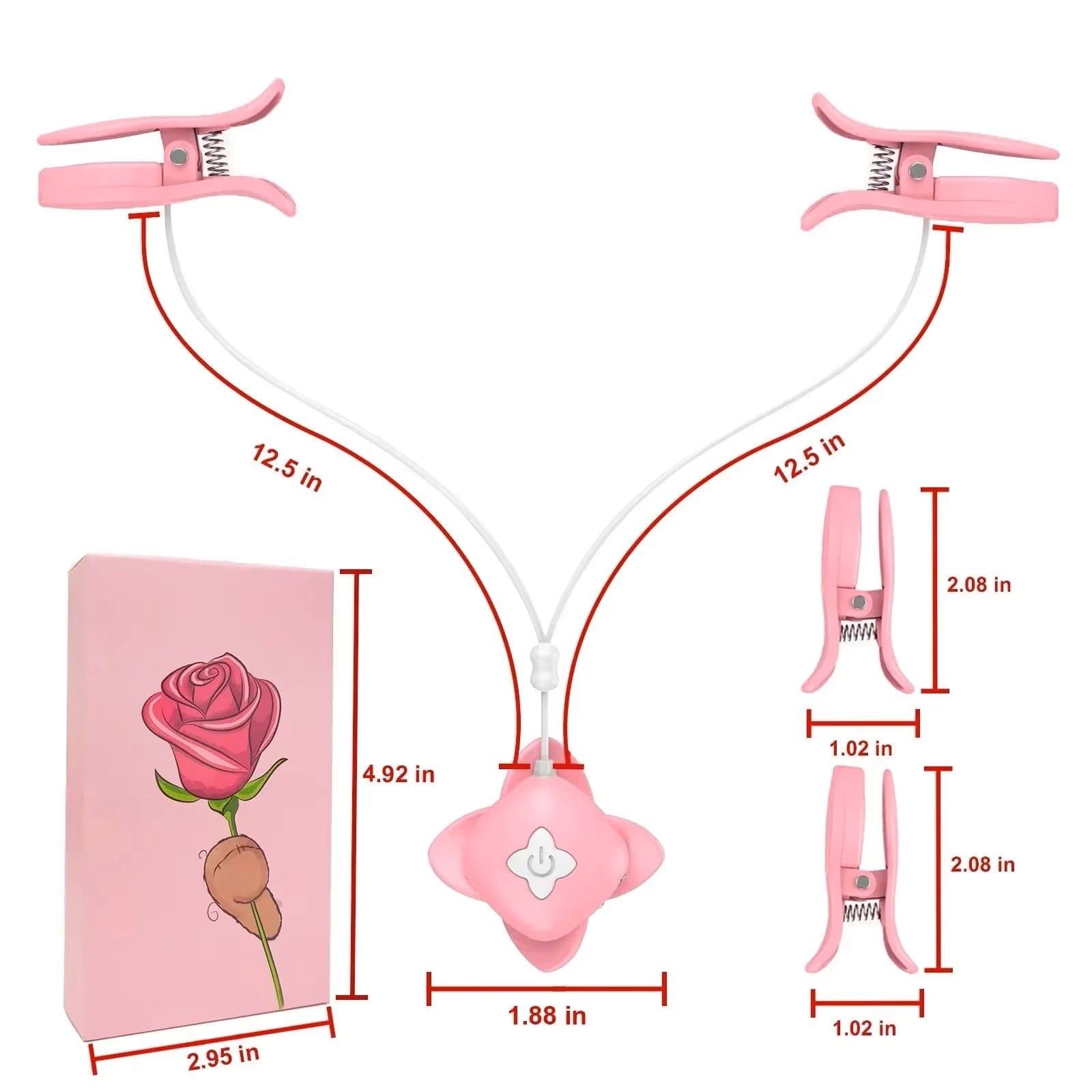 Vibrating Nipple Clamps SM Nipple Stimulation With Remote Control - Lurevibe