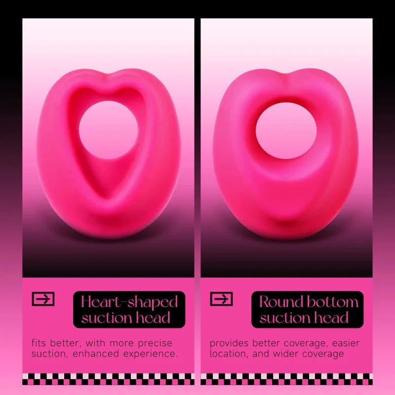 Lockink Pink Love-shaped Wearable Clitoral Suction Vibrator With Remote Control - Lurevibe