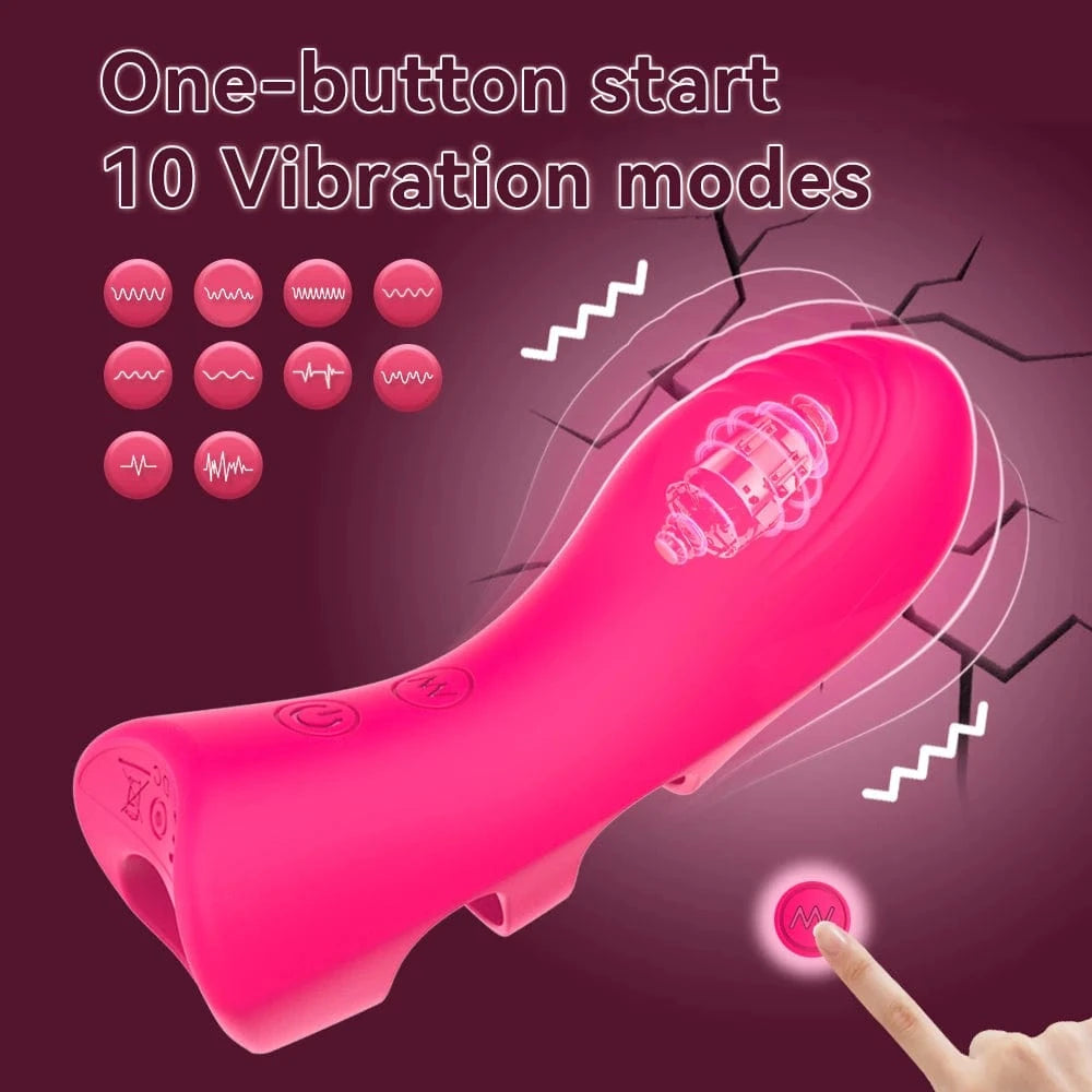 Finger Vibrator Clitoral G Spot Massager with 10 vibration For Couple Foreplay - Lurevibe