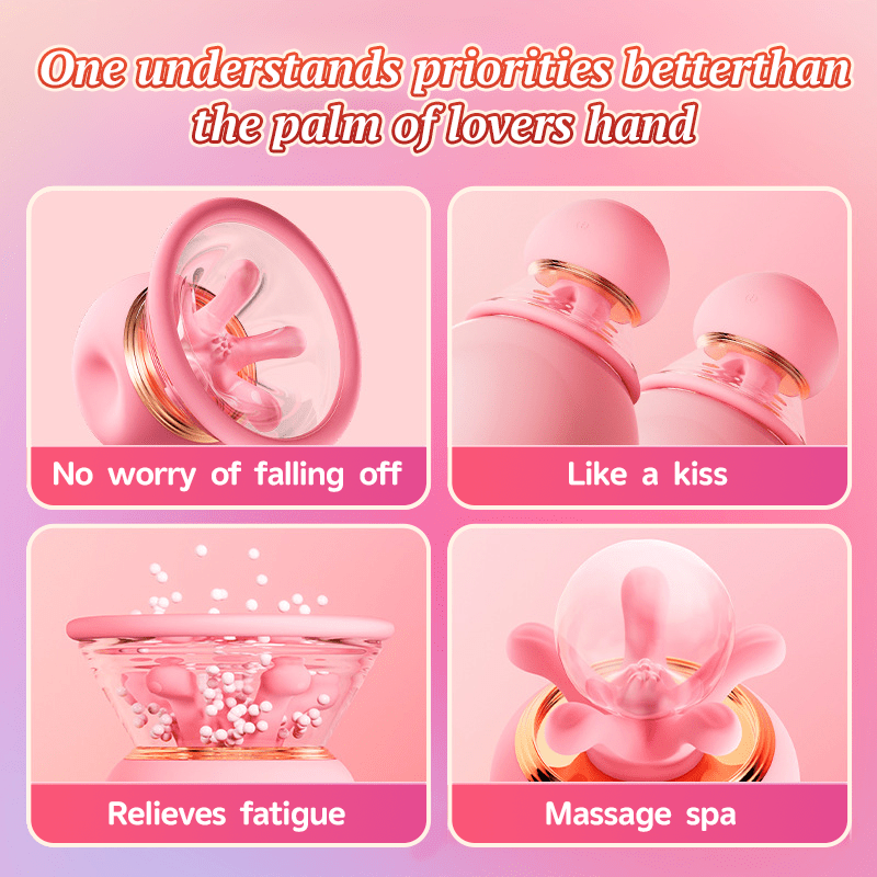 First Kiss 2 in 1 Kneading Nipple Clamps Breast Massager - Lurevibe