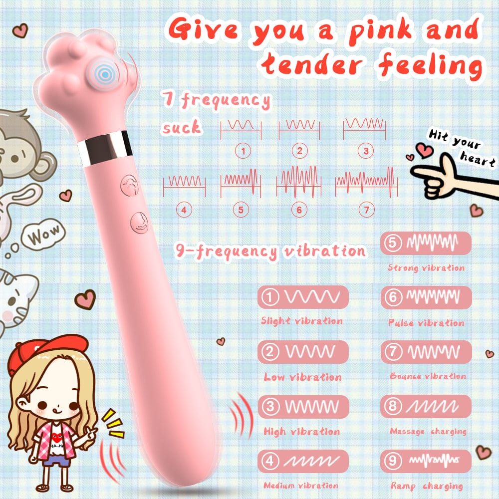 Cute Cat Paw 7 Flapping Clitoral G Spot Vibrator - Lurevibe