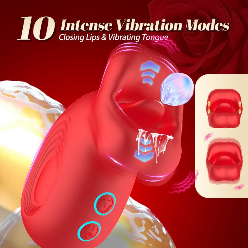 Rose Muncher Mouth Biting Tongue Licker Clitoral Stimulation Vibrator - Lurevibe