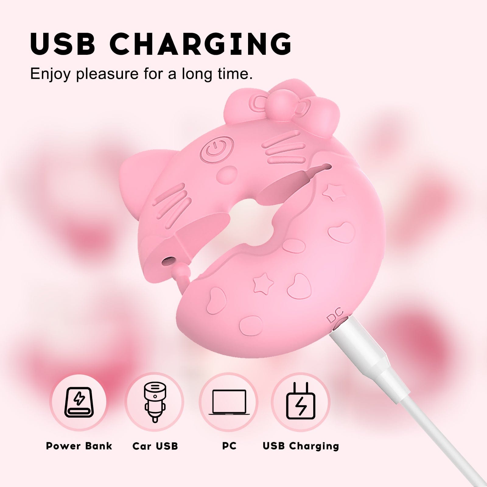 Kitty Cat Nipple Clamp Vibrators Breast Massager with Remote Control - Lurevibe