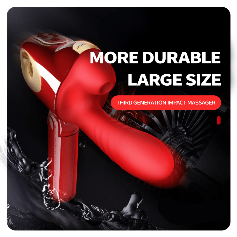 Leten New Generation of Impact Massage Vibrator Telescopic Sucking Female Gun Machine Adult Masturbator - Lurevibe