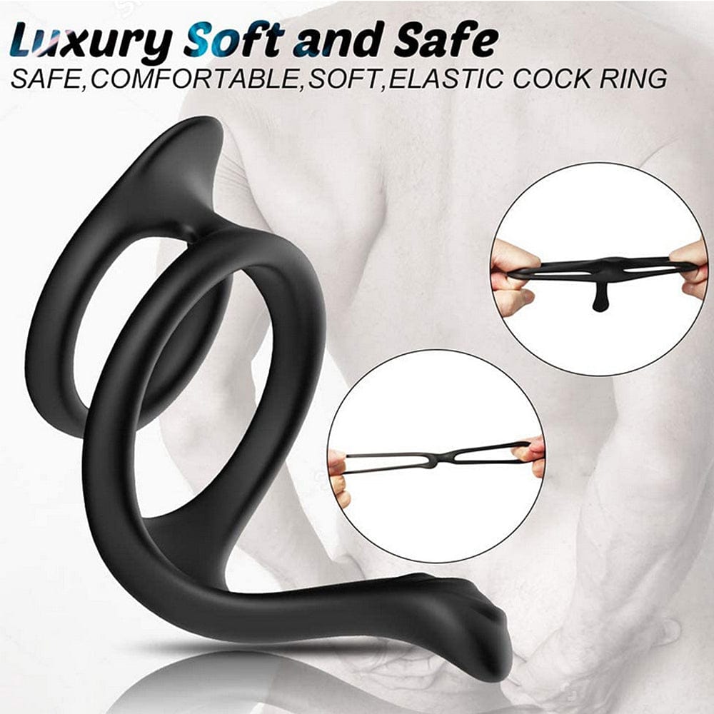 Dual Enhancement Penis Ring With Prostate Massager - Lurevibe