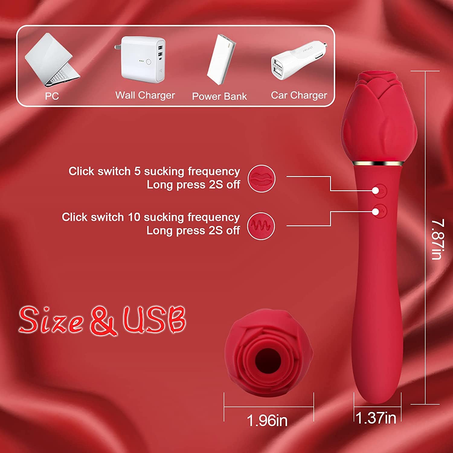 Lurevibe - Rose Sucking G Spot Vibrator Clit Sucker Nipple Dildo Rabbit - Lurevibe