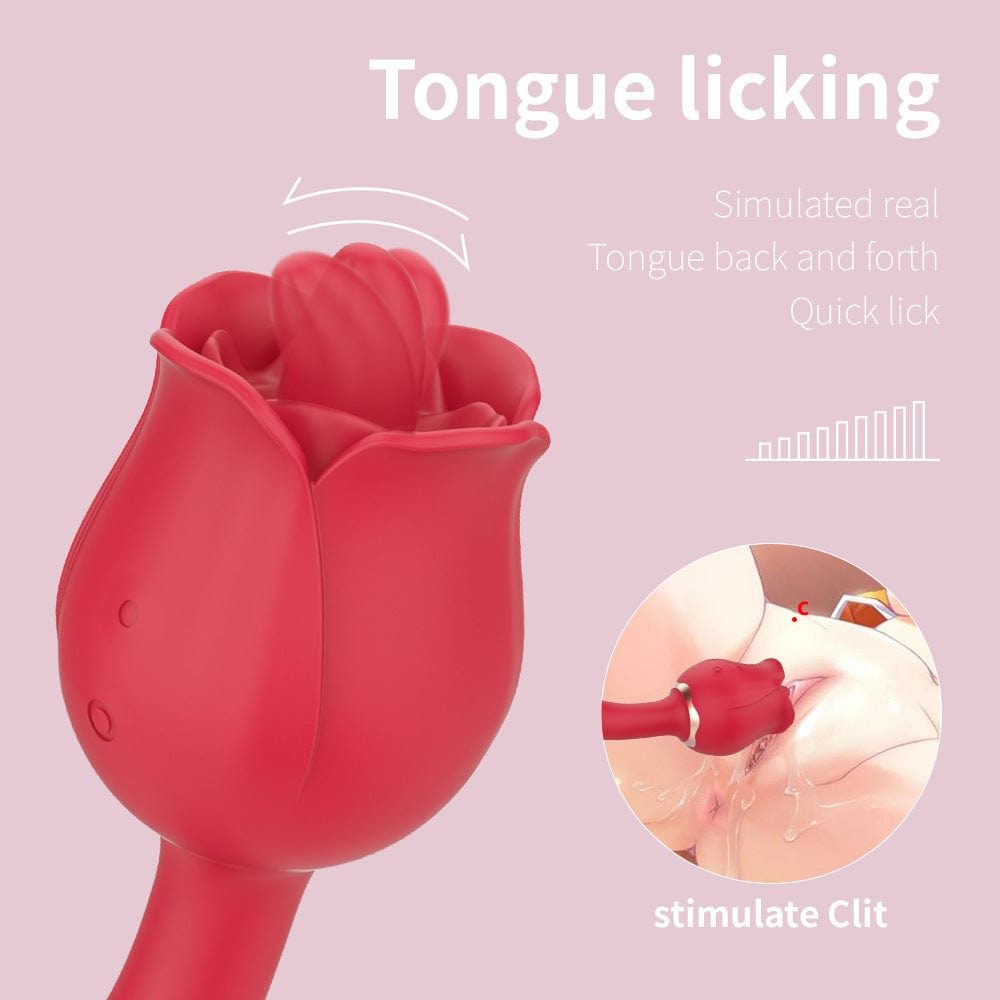 Lurevibe - Rose Vibrator With Handle - Lurevibe