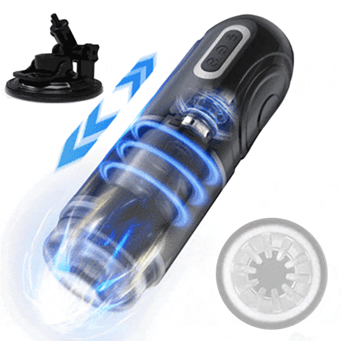 Lurevibe - PowerKing Ultra-Technical Hands-free 7 Telescopic Rotation Modes Male Masturbator Cup - Lurevibe